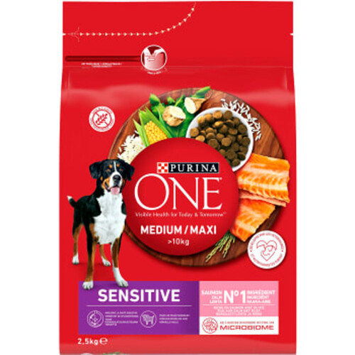 Hundmat Sensitive Lax & Ris Medium/Maxi 2.5kg Purina One