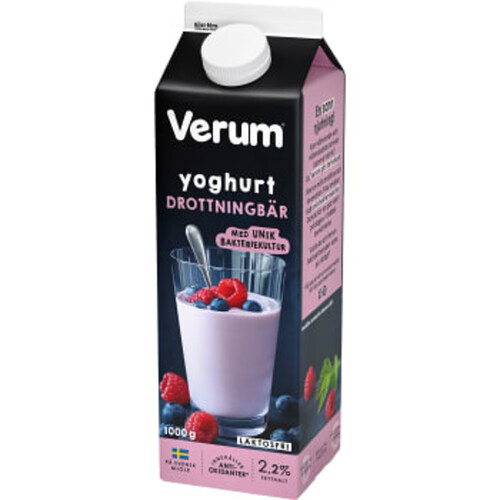 Yoghurt Drottningbär Laktosfri 2,2% 1000g Verum®