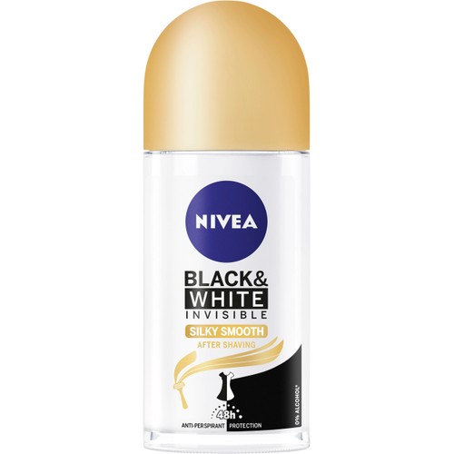 Deodorant Roll on Black & White Silky Smooth 50ml NIVEA