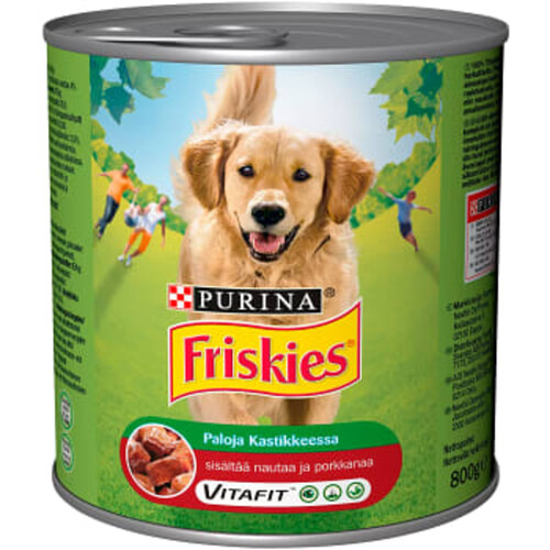 Hundmat Oxkött & morötter bitar i sås 800g Friskies