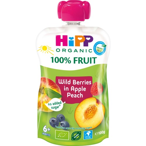 Smoothie Äpple persika & blåbär 6m Ekologisk 100g HiPP