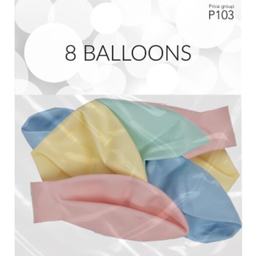 Ballong pastell 8p Happy Party
