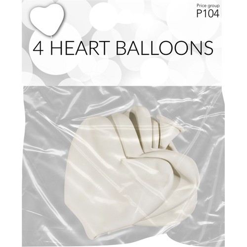 Ballong hjärta vit Happy Party