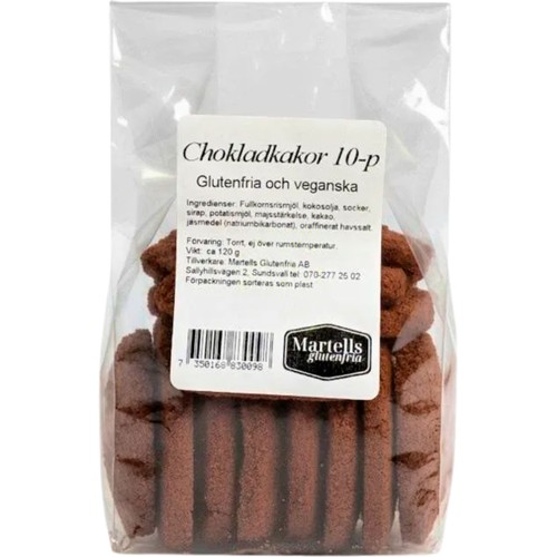 Chokladkakor Glutenfria Och Veganska 10-pack 120g Martells Glutenfria