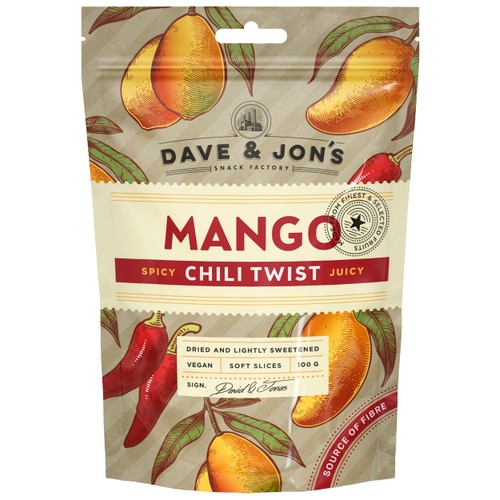 Torkad Mango Chili Twist 100g DAVE & JON'S