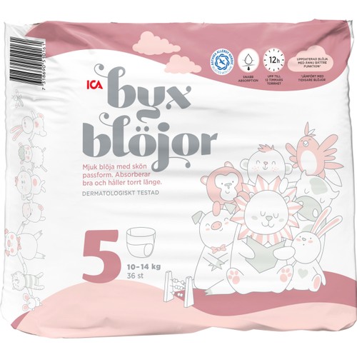 Byxblöjor Strl 5 10-14kg 36-p  ICA