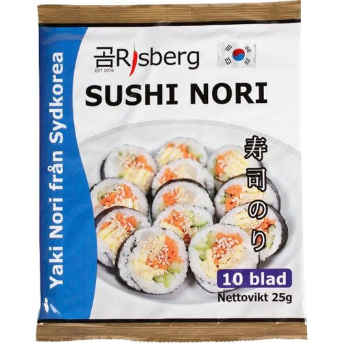Sushi Nori Sjögräsblad 10-pack 25g Risberg