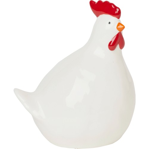 Höna vit keramik 9,6 cm