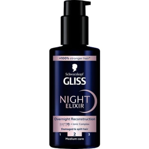 Hårserum Night Elixir Overnight Reconstruction 100ml Gliss Schwarzkopf