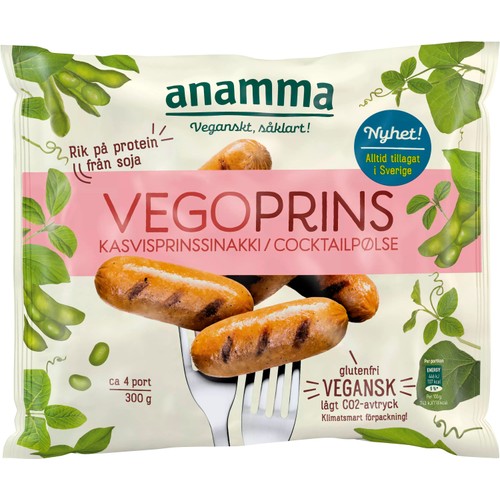 Vegoprins Vegansk Glutenfri Fryst 300g Anamma