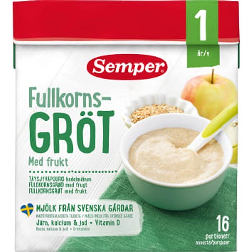 Fullkornsgröt Frukt Från 1år 16 port 530g Semper