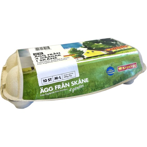 Ägg från Skåne Frigående inomhus M/L 10-p Kronägg