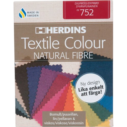 Textilfärg Natural fibre Djupröd Herdins
