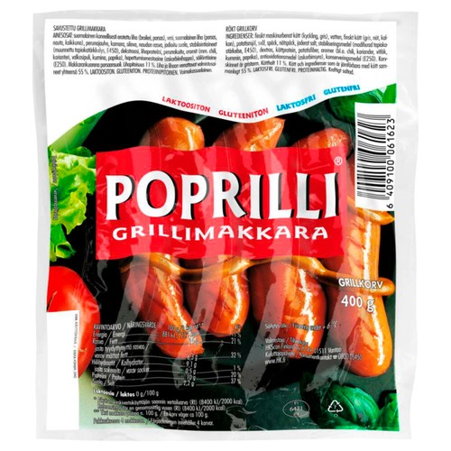 Grillkorv Poprilli 400g HKScan Finland