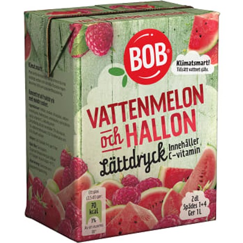 Lättdryck Vattenmelon & hallon Koncentrat 2dl BOB
