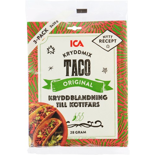 Kryddmix Taco Mild 28g 3-p ICA