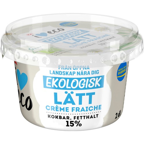 Crème fraiche Lätt 13% 2dl KRAV ICA I love eco