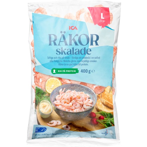 Stora skalade räkor 400g ICA