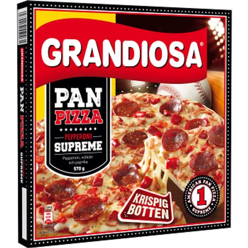 Färdigmat Pan pizza Pepperoni 570g Grandiosa