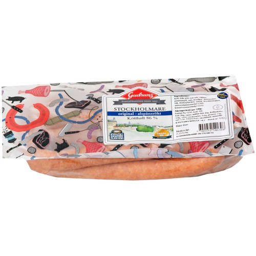 Korv Stockholmare Original Alspånsrökt 600g Gudruns