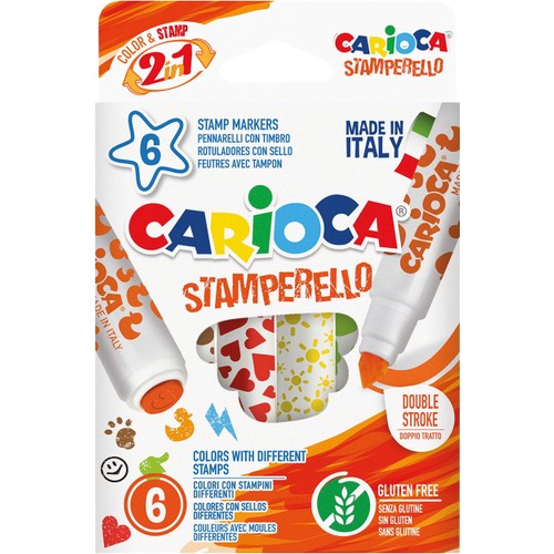 Stämpelfiberpennor 6-p  Carioca