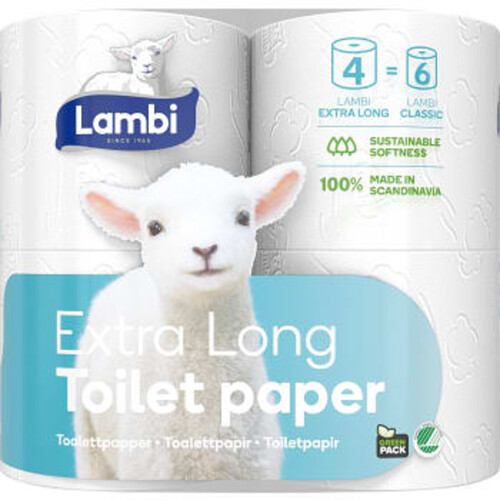 Toalettpapper Extra long 4-p Lambi