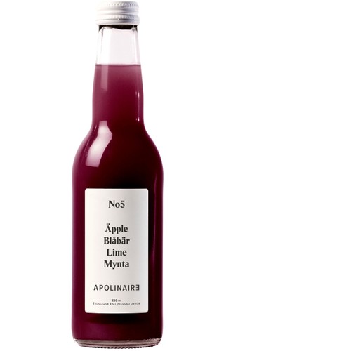 Dryck No5 Äpple, Blåbär, Lime & Mynta 250ml Apolinaire