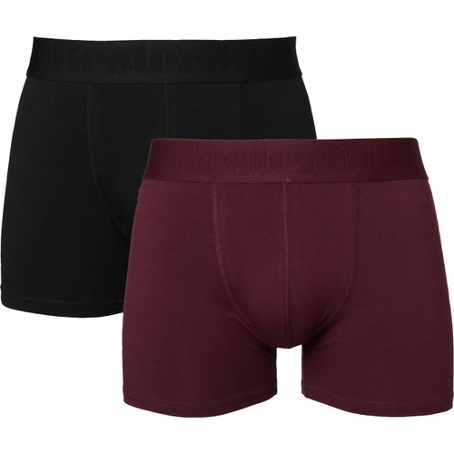 Herrboxer 2p vinröd M Resteröds