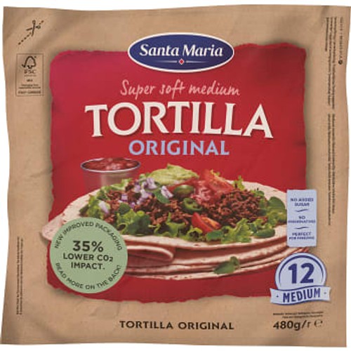 Tortilla Original Medium 12-p 480g Santa Maria