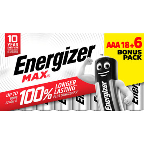 Batteri Max AAA 18+6 Energizer