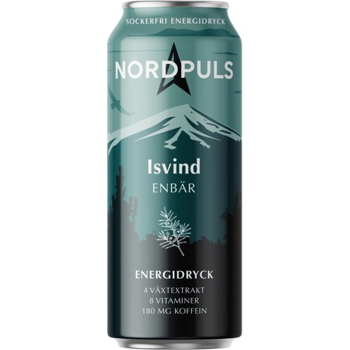 Energidryck Isvind Med Smak Av Enbär Sockerfri 330ml Nordpuls