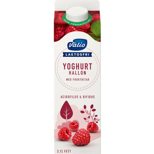 Fruktyoghurt Hallon Laktosfri 2,1% 1l Valio Eila