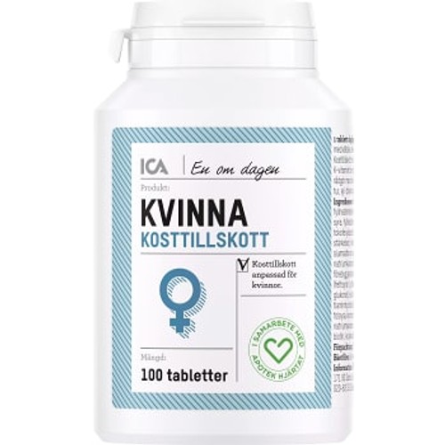 Multivitamin Kvinna 100st ICA Hjärtat