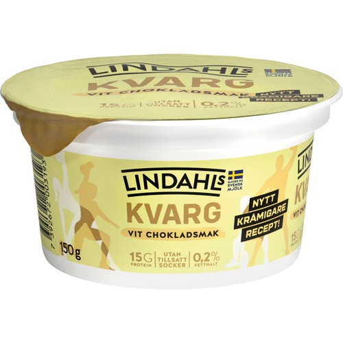 Kvarg Vit Chokladsmak Utan tillsatt socker 0,2% 150g Lindahls