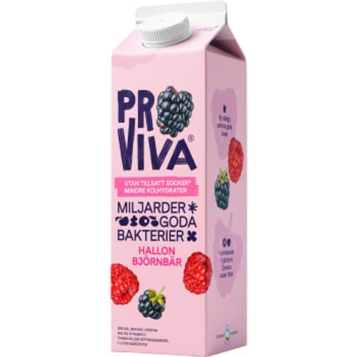 Hallon & björnbär Utan tillsatt socker 1l ProViva