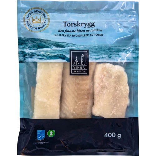 Torskrygg Atlanten MSC Fryst 400g Vinga Seafood