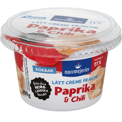 Crème Fraiche Lätt Paprika & Chili 11% 200g Norrmejerier Norrmejerier