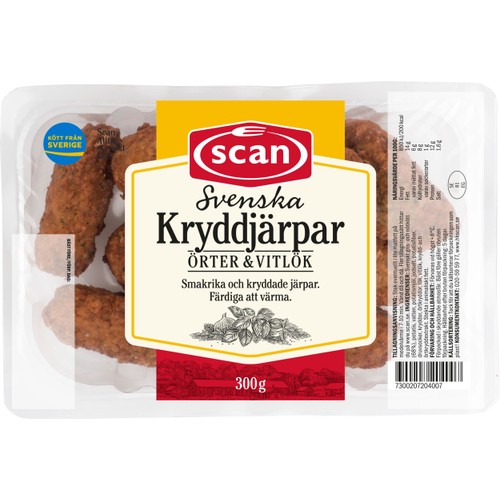 Kryddjärpar Örter Vitlök Stekta 300g Scan