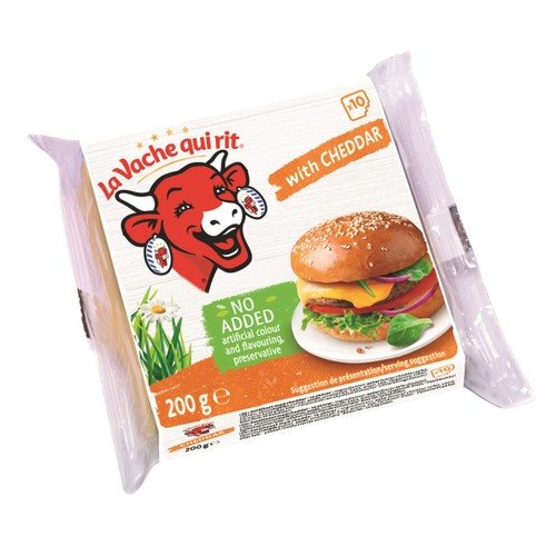 Cheddar skivad 200g Den skrattande kon