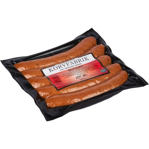 Bratwurst 85% Kötthalt 600g Sorunda Korv