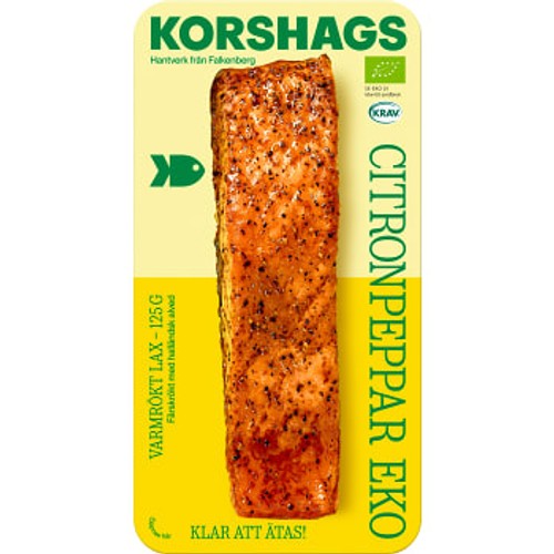 Laxfilé varmrökt citronpeppar Ekologisk 125g Korshags