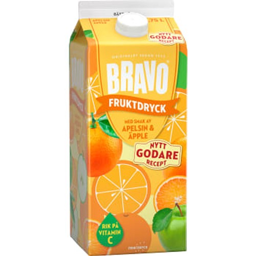 Fruktdryck Apelsin Äpple Sockerfri 1750ml Bravo
