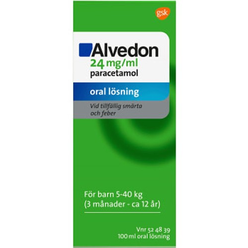 Alvedon Oral lösning 24mg/ml 100ml 