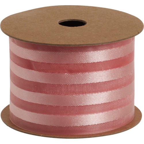 Organzaband randig rosa 4 cm x 5m