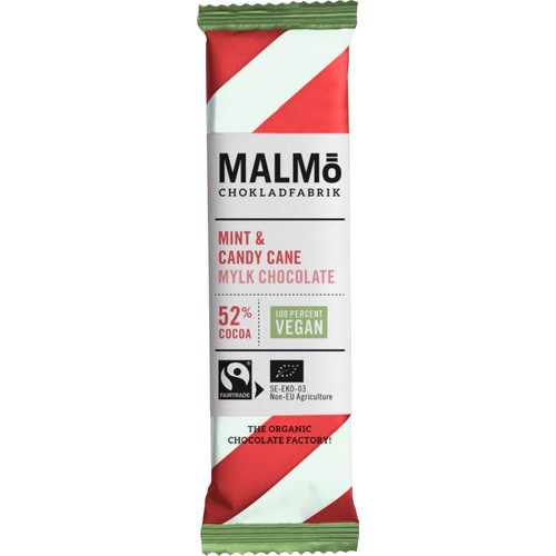 Choklad Mint & Polkagris 52% 25g Malmö Chokladfabrik