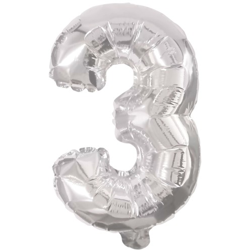 Folieballong Nr 3 Silver