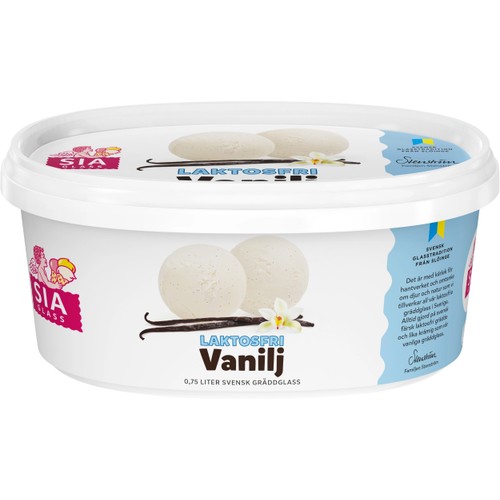 Gräddglass Vanilj laktosfri 750ml Sia Glass