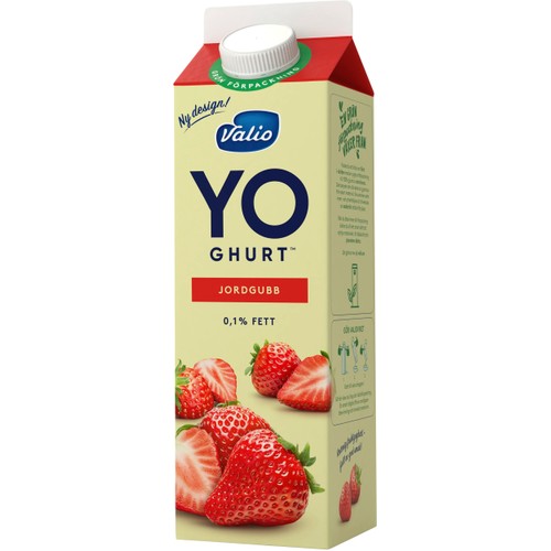 Yoghurt Jordgubb 0,1% 1000g Valio