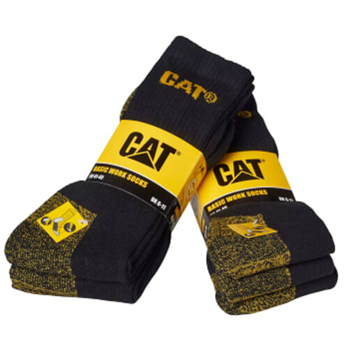 Work socks 3p svart 41-45 CAT