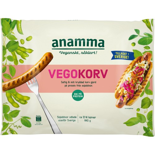 Vegokorv Glutenfri Fryst 840g Anamma